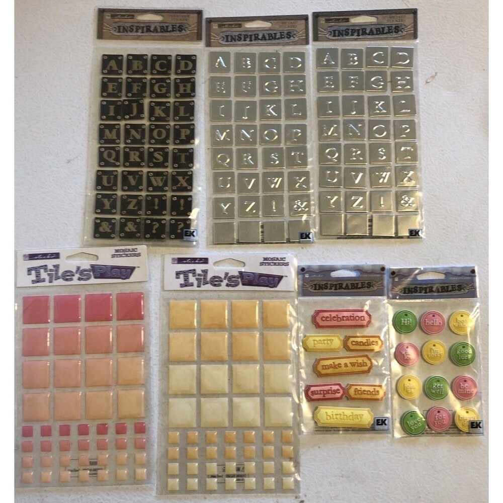 Sticko Inspirables Leather & Stone & Metal Stickers LOT SCRAPBOOKING STICKO